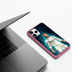 Чехол iPhone 11 Pro матовый Мадрид - Роналдо, цвет: 3D-малиновый — фото 2