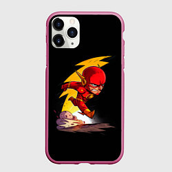Чехол iPhone 11 Pro матовый Chibi Flash, цвет: 3D-малиновый