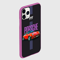 Чехол iPhone 11 Pro матовый Porsche 911 cпортивный немецкий автомобиль, цвет: 3D-фиолетовый — фото 2