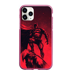 Чехол iPhone 11 Pro матовый Batman - art, цвет: 3D-малиновый