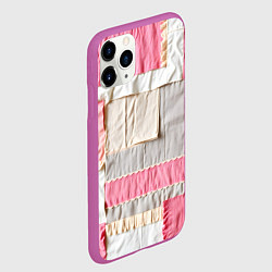 Чехол iPhone 11 Pro матовый Розовый пэчворк, цвет: 3D-фиолетовый — фото 2