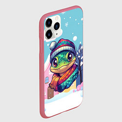 Чехол iPhone 11 Pro матовый Символ змеи 2025 год, цвет: 3D-малиновый — фото 2