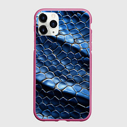 Чехол iPhone 11 Pro матовый В коже змеи, цвет: 3D-малиновый