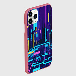 Чехол iPhone 11 Pro матовый Неоновый парк, цвет: 3D-малиновый — фото 2