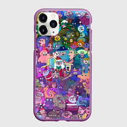 Чехол iPhone 11 Pro матовый Новогодний виммельбух, цвет: 3D-фиолетовый