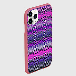 Чехол iPhone 11 Pro матовый Сиренево-розовый узоры, цвет: 3D-малиновый — фото 2