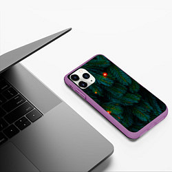 Чехол iPhone 11 Pro матовый Еловые ветви, цвет: 3D-фиолетовый — фото 2