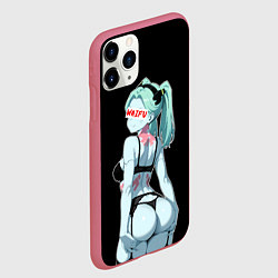 Чехол iPhone 11 Pro матовый Rebecca waifu - Cyberpunk, цвет: 3D-малиновый — фото 2