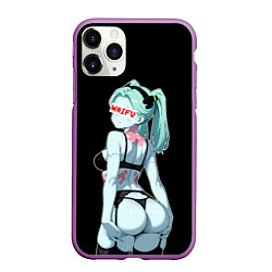 Чехол iPhone 11 Pro матовый Rebecca waifu - Cyberpunk, цвет: 3D-фиолетовый