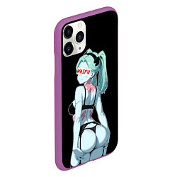 Чехол iPhone 11 Pro матовый Rebecca waifu - Cyberpunk, цвет: 3D-фиолетовый — фото 2