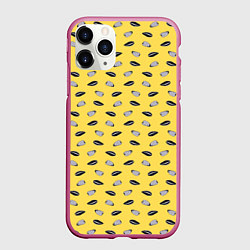 Чехол iPhone 11 Pro матовый Семечки подсолнечника, цвет: 3D-малиновый