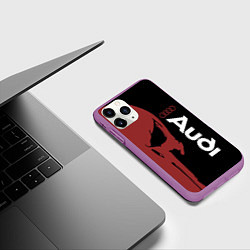 Чехол iPhone 11 Pro матовый Audi и череп, цвет: 3D-фиолетовый — фото 2