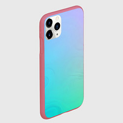 Чехол iPhone 11 Pro матовый Градиент в голубых тонах, цвет: 3D-малиновый — фото 2