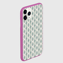 Чехол iPhone 11 Pro матовый Вертикальный узор с геометрическим рисунком, цвет: 3D-фиолетовый — фото 2