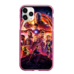 Чехол iPhone 11 Pro матовый Супергерои Avengers infinity war, цвет: 3D-малиновый