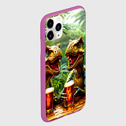 Чехол iPhone 11 Pro матовый Велоцирапторы с пивком, цвет: 3D-фиолетовый — фото 2