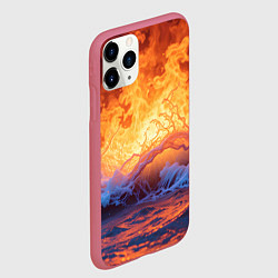 Чехол iPhone 11 Pro матовый Стихия огня и воды, цвет: 3D-малиновый — фото 2
