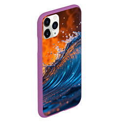 Чехол iPhone 11 Pro матовый Волна и огонь, цвет: 3D-фиолетовый — фото 2