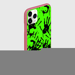 Чехол iPhone 11 Pro матовый Death stranding руки, цвет: 3D-малиновый — фото 2