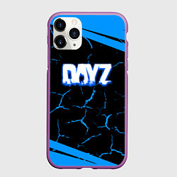 Чехол iPhone 11 Pro матовый Dayz полосы трещины лого, цвет: 3D-фиолетовый