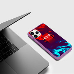 Чехол iPhone 11 Pro матовый Вартандер неоновый огонь, цвет: 3D-фиолетовый — фото 2