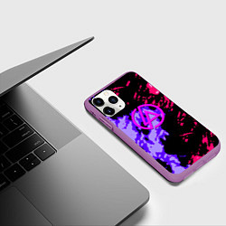 Чехол iPhone 11 Pro матовый Linkin park огненные краски, цвет: 3D-фиолетовый — фото 2