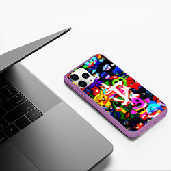 Чехол iPhone 11 Pro матовый Doom x brawl stars, цвет: 3D-фиолетовый — фото 2