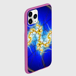 Чехол iPhone 11 Pro матовый Фрактальный узор мерцание, цвет: 3D-фиолетовый — фото 2