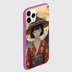 Чехол iPhone 11 Pro матовый Таинственная шляпка, цвет: 3D-фиолетовый — фото 2