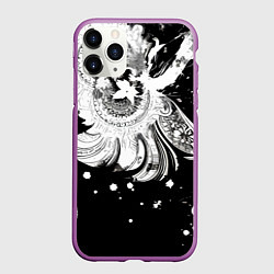 Чехол iPhone 11 Pro матовый Абстрактная экспрессивная композиция, цвет: 3D-фиолетовый