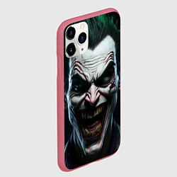 Чехол iPhone 11 Pro матовый Джокер - лицо, цвет: 3D-малиновый — фото 2