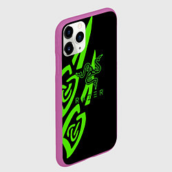 Чехол iPhone 11 Pro матовый Razer лого лес, цвет: 3D-фиолетовый — фото 2