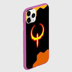 Чехол iPhone 11 Pro матовый Квейк соты огненное лого, цвет: 3D-фиолетовый — фото 2
