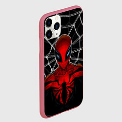 Чехол iPhone 11 Pro матовый Человек паук игра, цвет: 3D-малиновый — фото 2