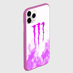 Чехол iPhone 11 Pro матовый Monster energy neon flame, цвет: 3D-фиолетовый — фото 2