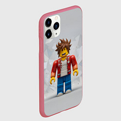 Чехол iPhone 11 Pro матовый Роблокс на сером фоне, цвет: 3D-малиновый — фото 2