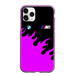 Чехол iPhone 11 Pro матовый BMW flame, цвет: 3D-фиолетовый