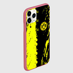 Чехол iPhone 11 Pro матовый Borussia краски текстура, цвет: 3D-малиновый — фото 2