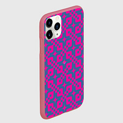 Чехол iPhone 11 Pro матовый Розово-синий узор, цвет: 3D-малиновый — фото 2