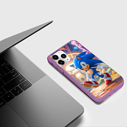 Чехол iPhone 11 Pro матовый Sonic фантастический мир, цвет: 3D-фиолетовый — фото 2