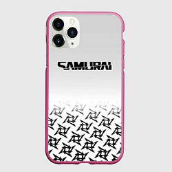 Чехол iPhone 11 Pro матовый Samurai logo japan, цвет: 3D-малиновый