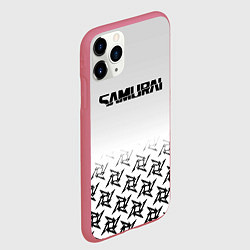 Чехол iPhone 11 Pro матовый Samurai logo japan, цвет: 3D-малиновый — фото 2