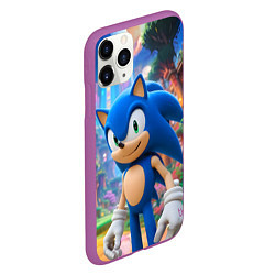 Чехол iPhone 11 Pro матовый Sonic красочный мир, цвет: 3D-фиолетовый — фото 2