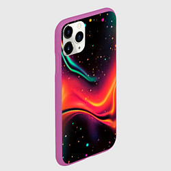 Чехол iPhone 11 Pro матовый Жидкая пленка в блестках - нейросеть, цвет: 3D-фиолетовый — фото 2