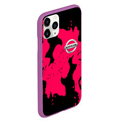 Чехол iPhone 11 Pro матовый Nissan fire pink, цвет: 3D-фиолетовый — фото 2