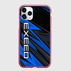 Чехол iPhone 11 Pro матовый Exeed - синяя абстракция, цвет: 3D-малиновый