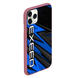 Чехол iPhone 11 Pro матовый Exeed - синяя абстракция, цвет: 3D-малиновый — фото 2