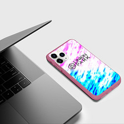 Чехол iPhone 11 Pro матовый Linkin park rock краски, цвет: 3D-малиновый — фото 2