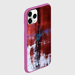 Чехол iPhone 11 Pro матовый Ржавчина красно-белая, цвет: 3D-фиолетовый — фото 2