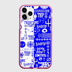 Чехол iPhone 11 Pro матовый Twenty one pilots лого, цвет: 3D-малиновый